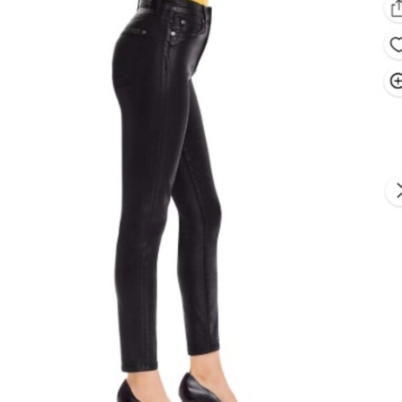 7 For All Mankind Women's Coated High Waist Ankle Skinny Jeans - size 26 / 2 - Picture 3 of 5